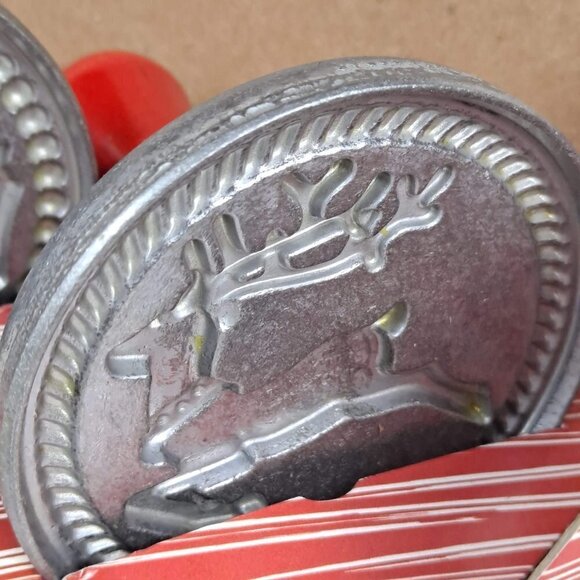 Nordic Ware Yuletide Cookie Stamps Set of 3 Heavy Cast Aluminum EUC - Picture 5 of 14